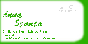 anna szanto business card