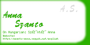 anna szanto business card